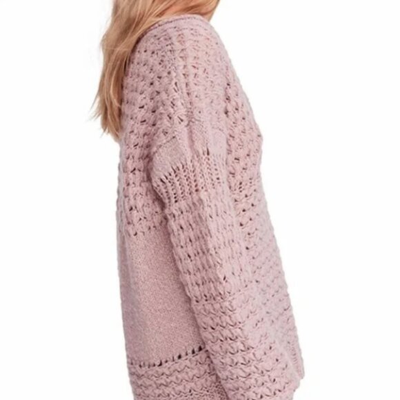 FREE PEOPLE PINK CRASHING WAVES SWEATER - Picture 4 of 10